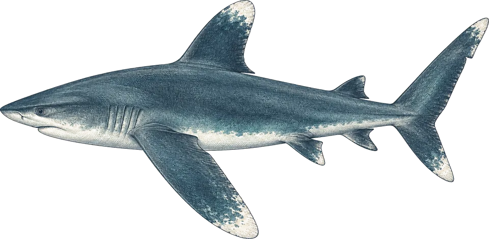 Illustration of an oceanic whitetip